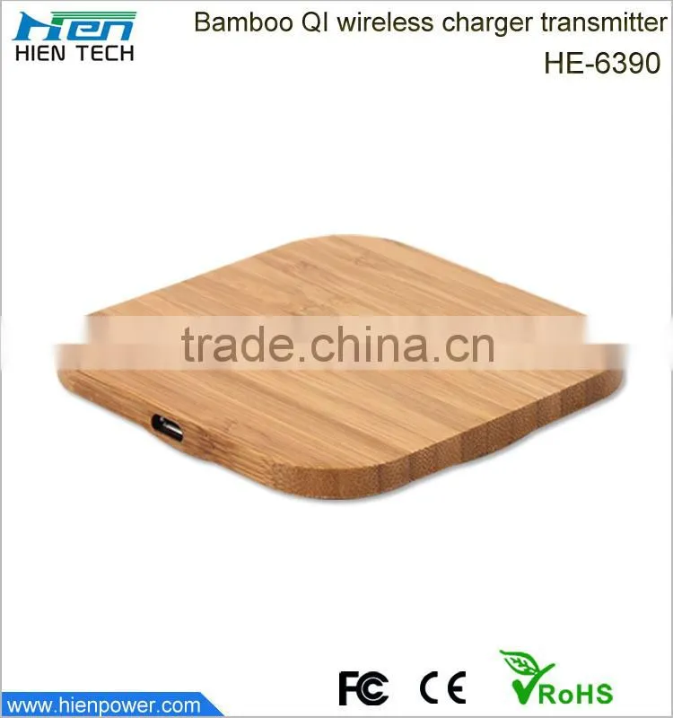Qi universal Natural wood desktop table wireless charger for smart phones