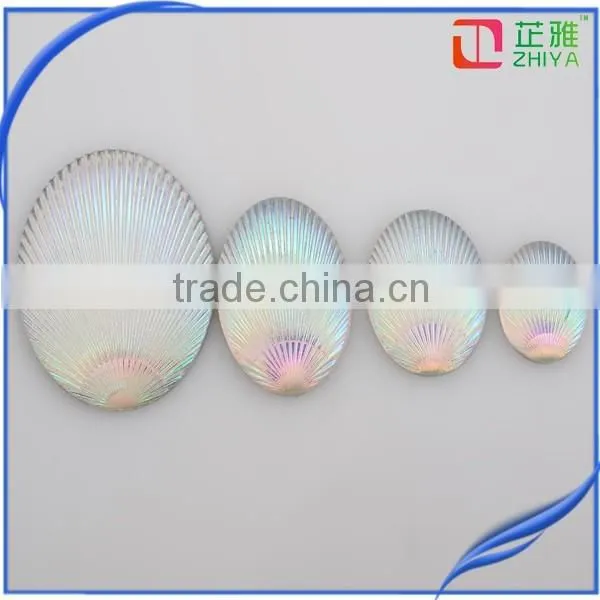 sell hot Horse Eye Shell design AB stone Without Holes resin stone