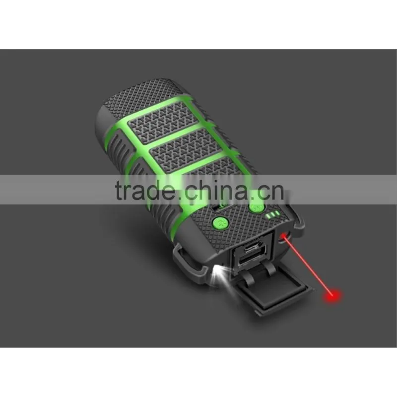 Green Cager WP10 5600mAh Waterproof Dustproof Drop-resistant Mobile Charger Built-in Laser Pointer & SOS Signal Light