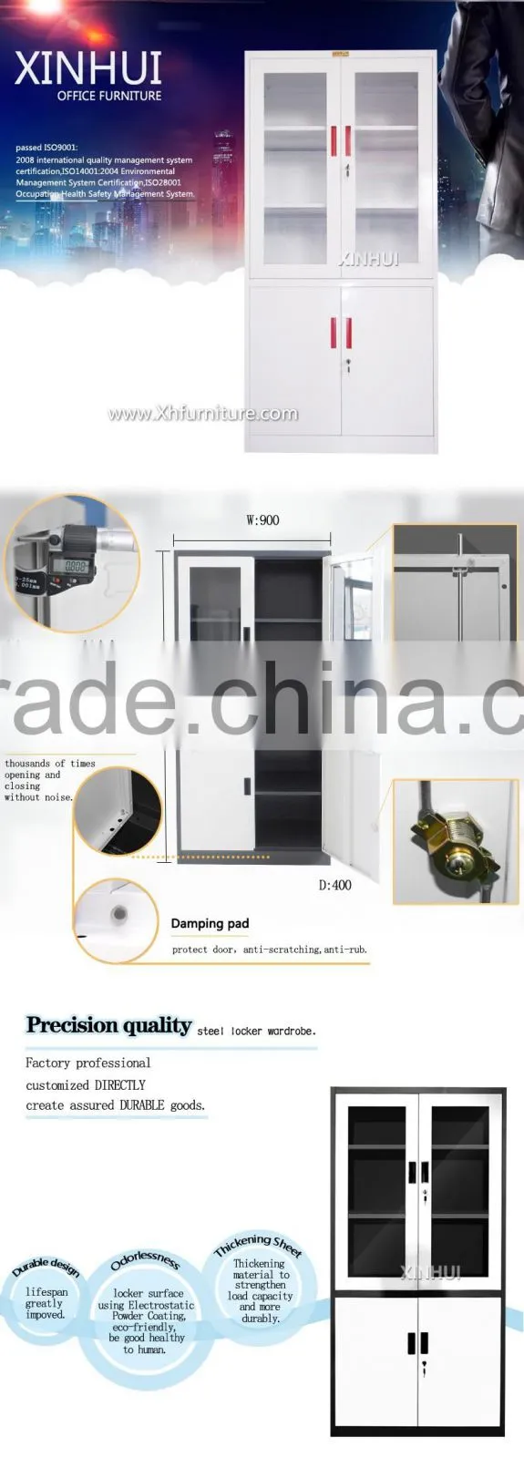 Cheap glass door steel file cabinet/steel furniture metal file cabinet