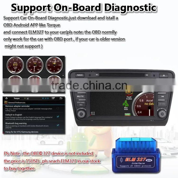 Pure android Car DVD for Skoda Octavia 2013 2014 A5 with Pure android 4.4 dual Core CPU:1.6G RAM:1G WIFI 3G audio video player