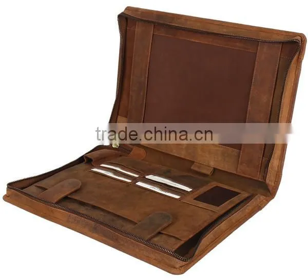 Boshiho leather passport holder Portfolios with credit card leather file folder