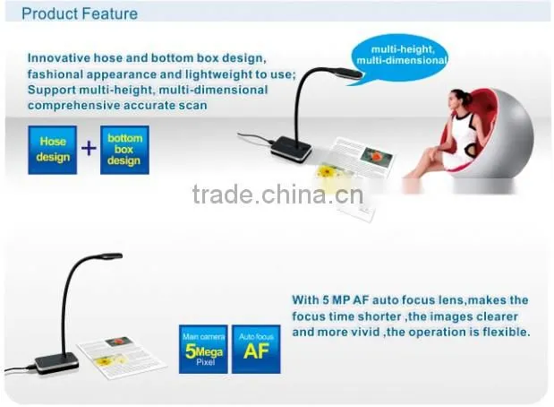 Mini printer scanner 5 megapixel Shooting Mode Scanner Intelligent management software S510-A3