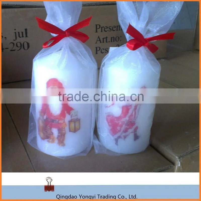 Wholesale Cheap Flameles White Christmas Pillar Candle wax