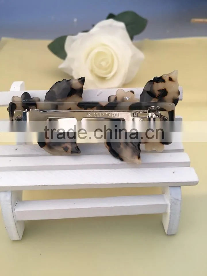 Wholesale channel hair accessories brand barrettes hair clips for thick long hair magnetic flower leaves hair clip