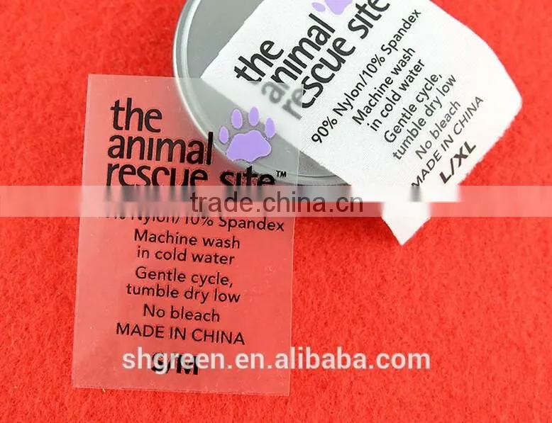 Garment collar PVC film heat press seal label