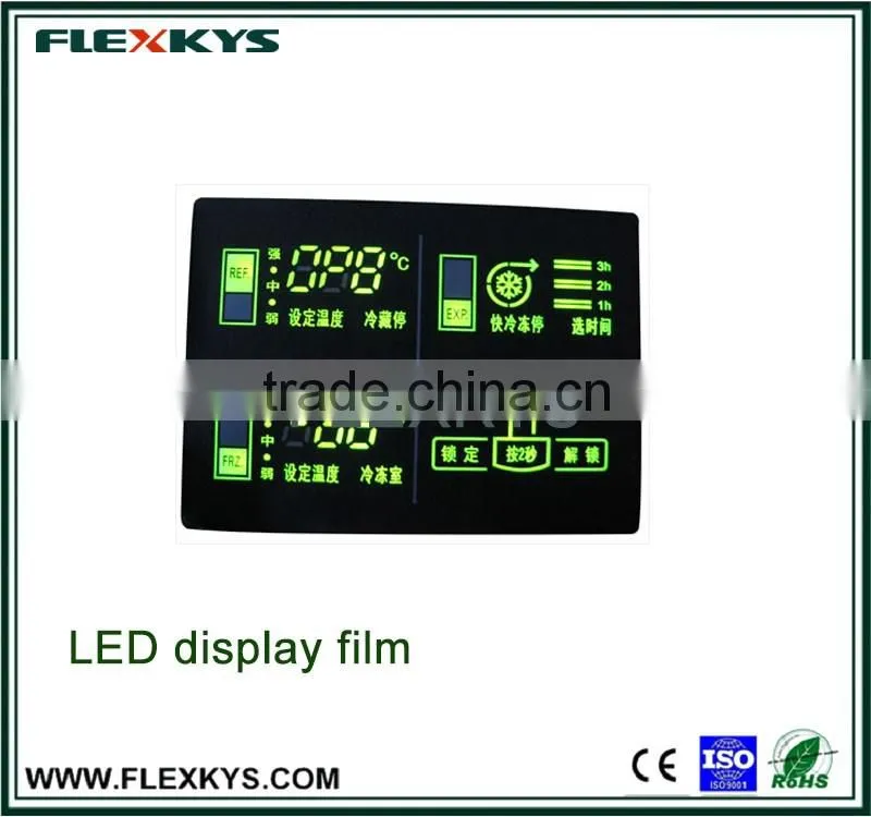 LED display module decor foil for refrigerator to display light