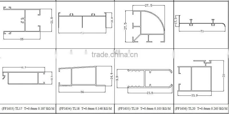 New arrival 6063 alloy aluminum window weather strip Thailand series