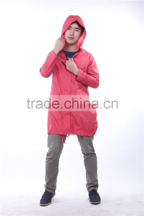 long red pvc raincoat for men