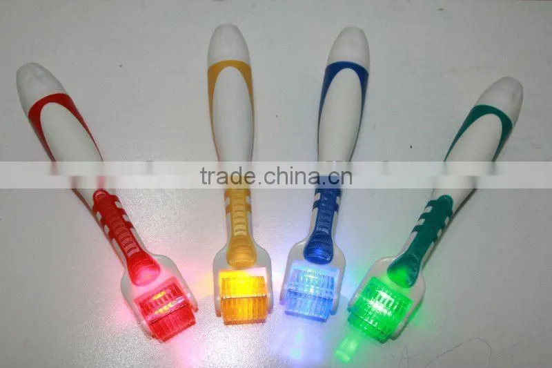 415nm blue light 633nm red light led color therapy derma roller mt dermal needle roller L001