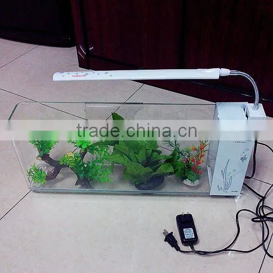 Fashion new arrive crystal aquarium tank fish with LED light of mini size