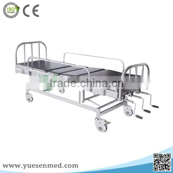 Cheap stainless-steel hospital manual emergency treatment ICU bed