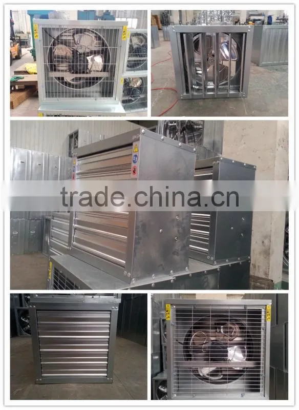 Ventilation fan for greenhouse and poultry with pusher