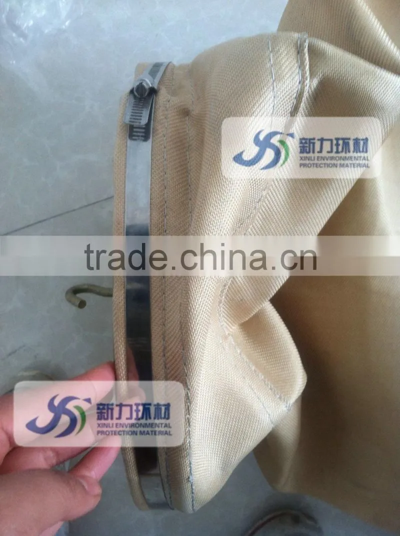 woven fiberglass dust collector filter bag with bag's suspension , vibration bag filter