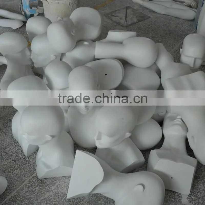 Black color man woman mannequin head shoulder two functions fabric mannequin head