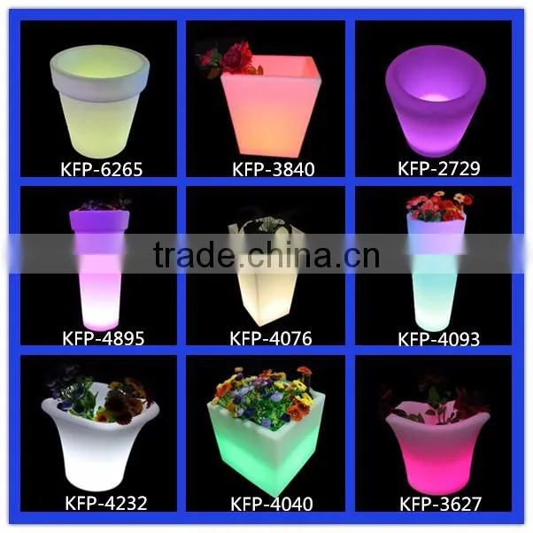 Garden plastic led flower pot light up plant pots