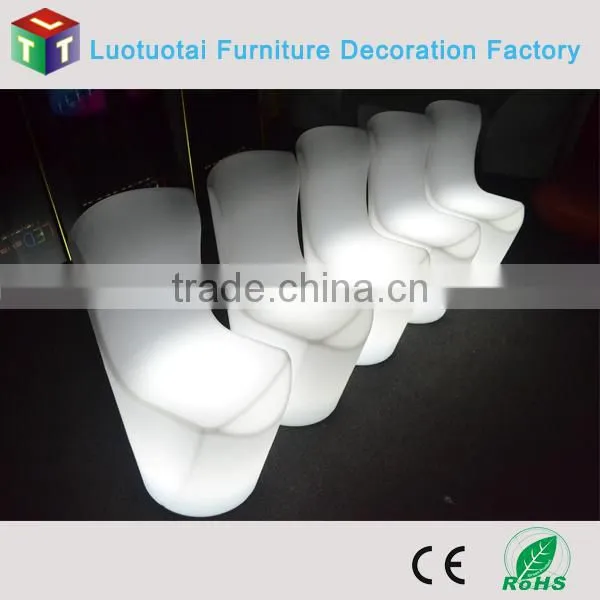 Waterproof PE plastic illuminated led bar chairs stool for wedding and event