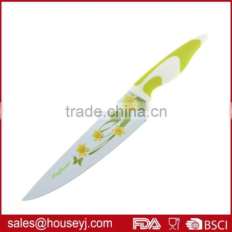 Set of 6pcs knife set 5pcs non stick color kitchen knife+1pc ceramic peeler with EVA box packing