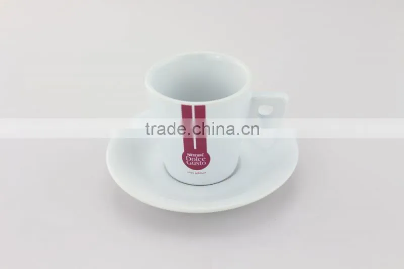 Custom logo wholesale ceramic coffee cup and saucer set