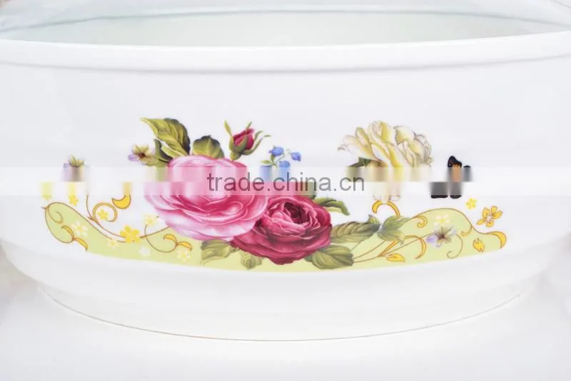 10" porcelain microwave pot with glas lid
