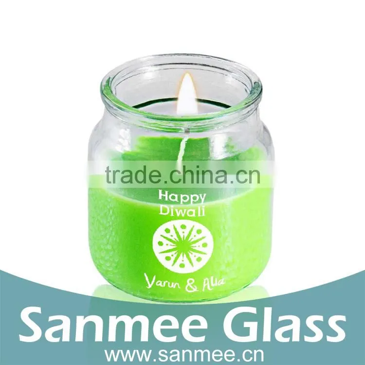 Round Gift Set Glass Jar Glass Scented Candle Holder