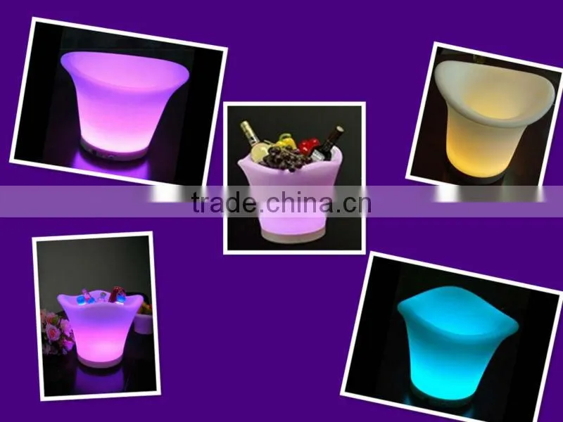 led light bucket design/nightclube furniture/flower pot with color /led lighted planter pots YM-LIB242020