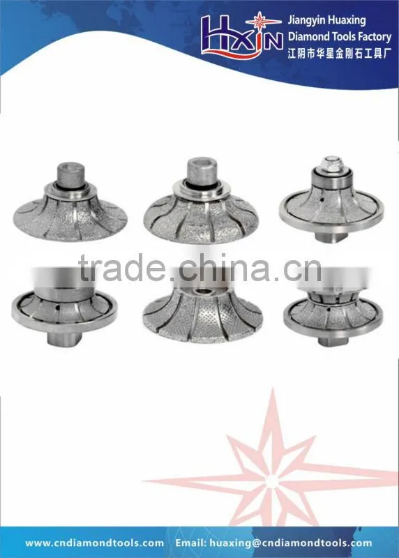 B shaped(half bullnose)Vacuum brazed diamond profile grinding wheels with Iron cover