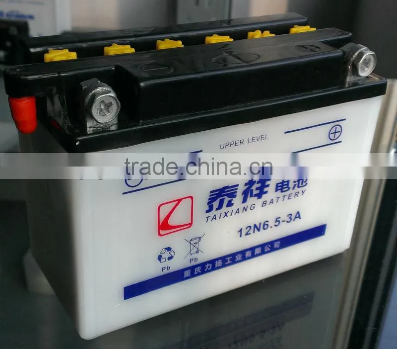 Electric Scooter/Motorcycle Battery YB6L-B high performance dry-charged storage battery