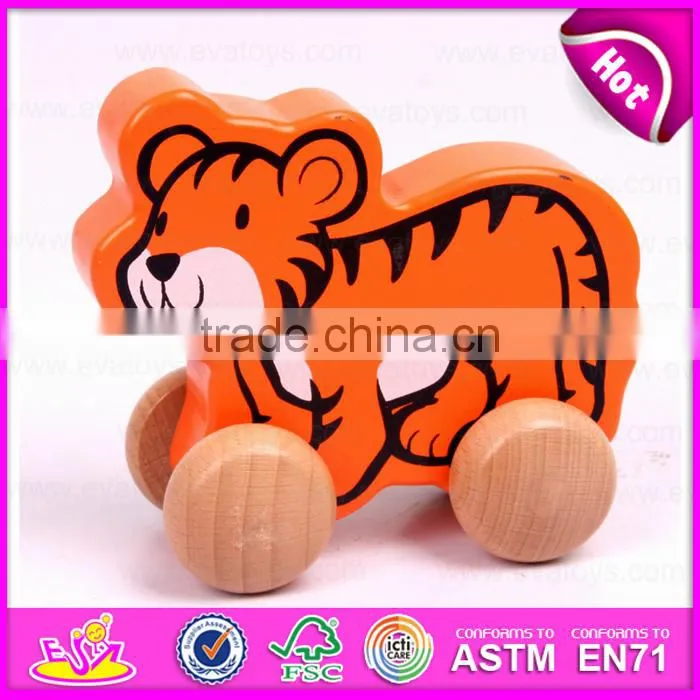 2015 Fashion pull string line toy,Cartoon children wooden pull and push toy,Top Quality Wooden Pull Toy with Promotions W05B078