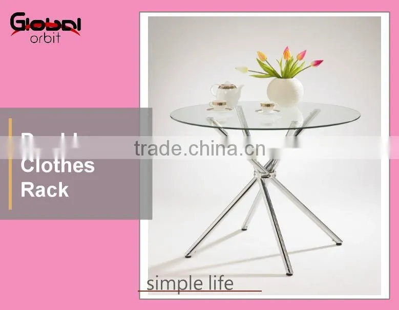Durable round glass coffee table, office tempered glass convenient table