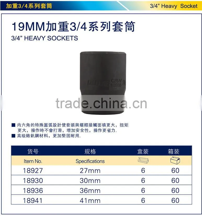 CR-V 3/4" heavy duty socket, CR-V socket,universal socket