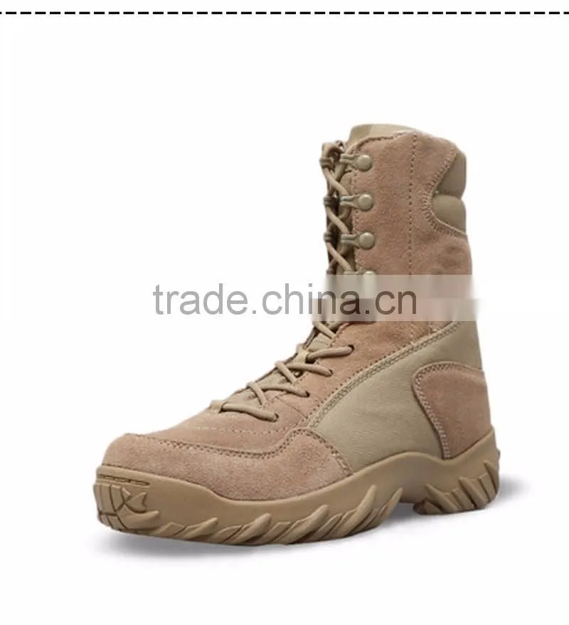 Lace Up Beige Military Desert Boots Combat