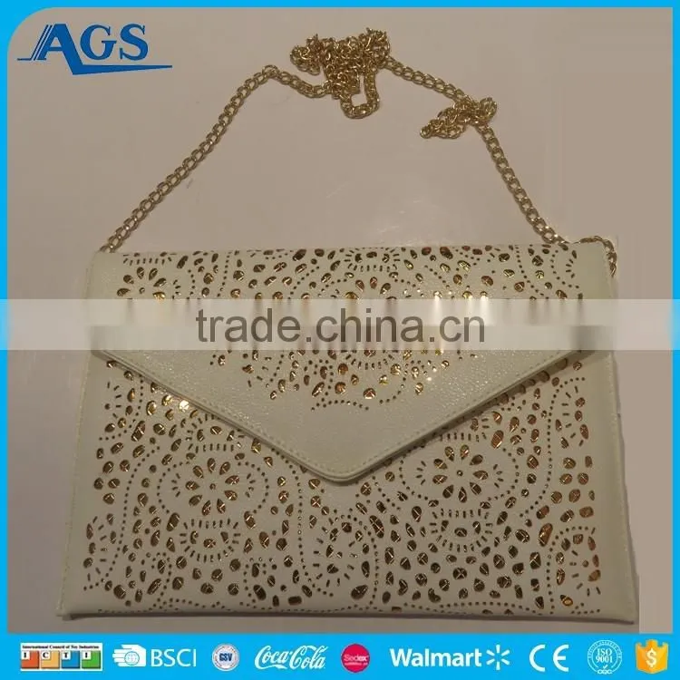 Pure Whiteness bling bling shoulder long strip bag