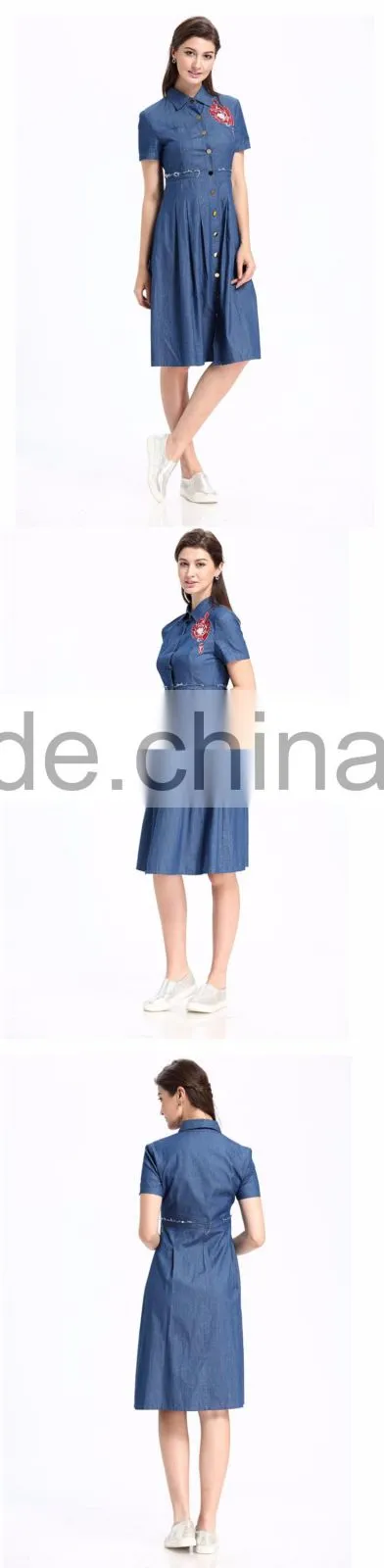 Domin fashion latest formal embroidery jean dress patterns