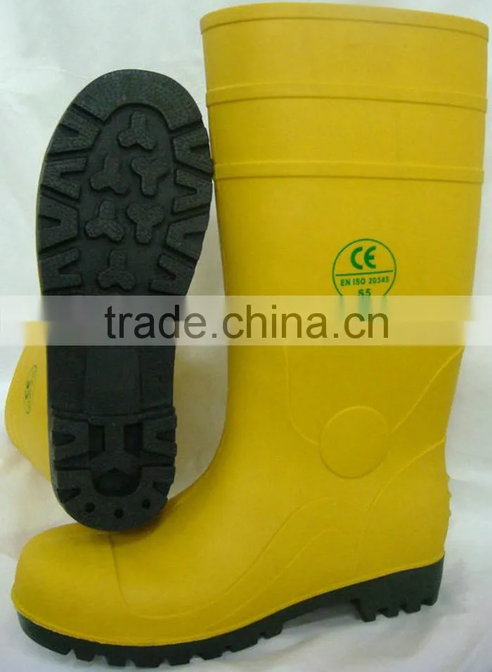 High Quality Erode Resistance Antislip PVC Chemical Steel Toe Work Boots