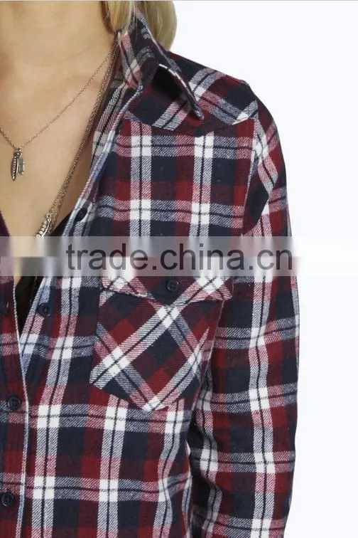 Fashion Classical Casual Women Plaid Shirt New Design Shirts