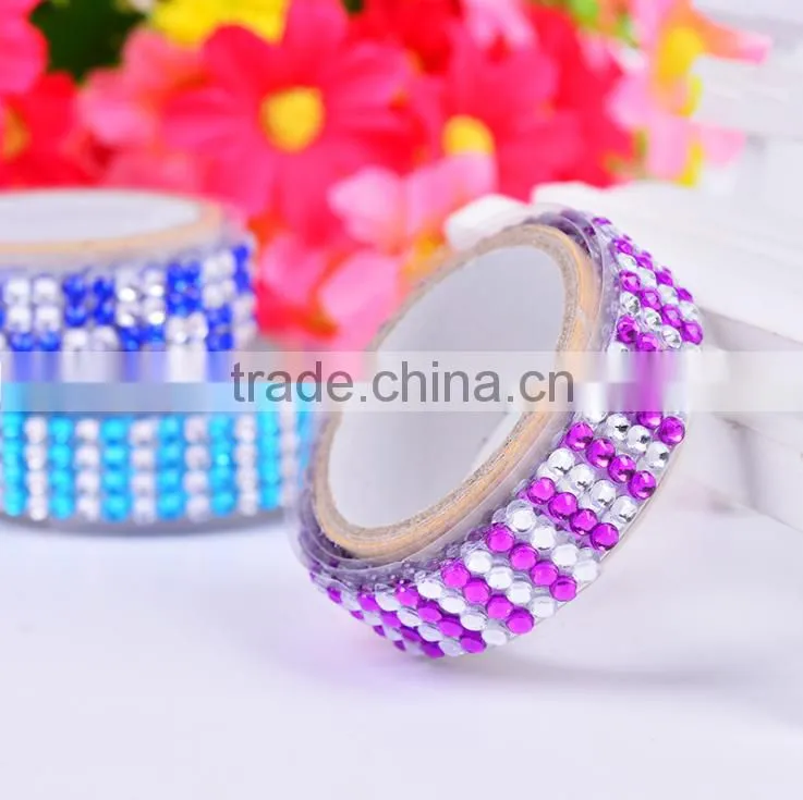 acrylic rhinestone with adhesive stickers tape for diy scrapbooking