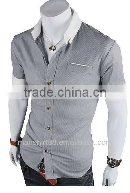 men's Slim fit short sleeve casual shirt