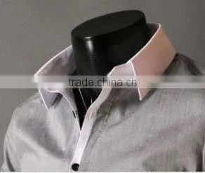 100% cotton slim fit long sleeve contrast collar casual men shirt