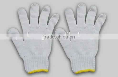 raw white cotton gloves