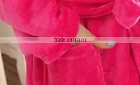 Chinese unisex winter thickness 100%polyester Coral Fleece Bathrobe