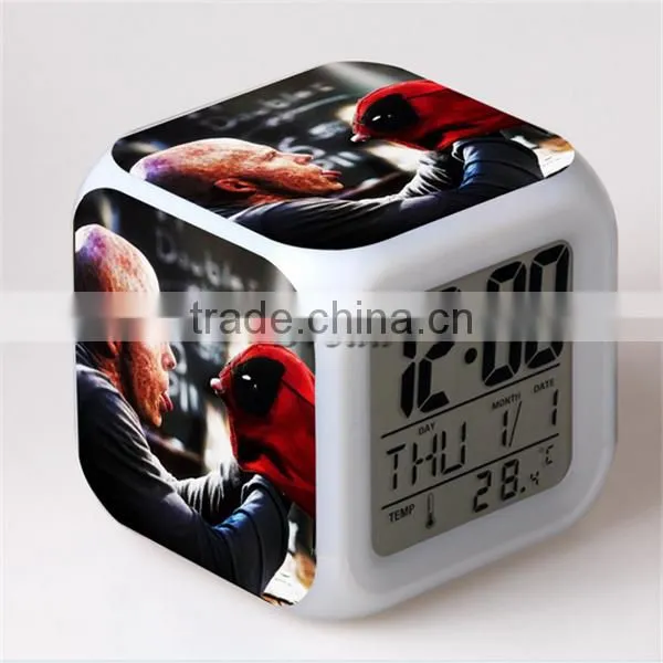 Promotion Gift LED Alarm Clock Deadpool Alarm Clock Table clock for kids Custom Digital LED Alarm clock