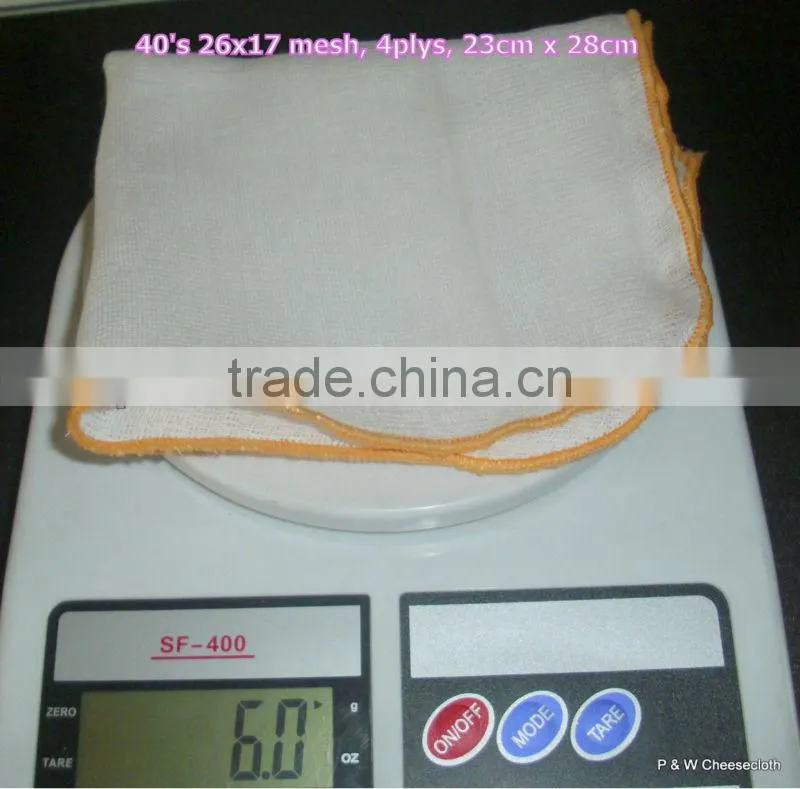 100% Cotton Gauze Cheese Cloth Face Cleaning Cloth 4layers 23cm x 28cm