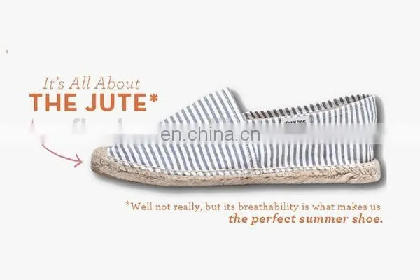 Wholesale embroidering espadrilles flat nature canvas shoes classic