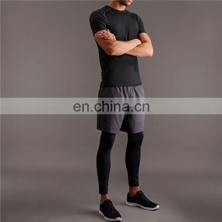 Black Stretch Short Sleeve Sports Custom Tee Shirt