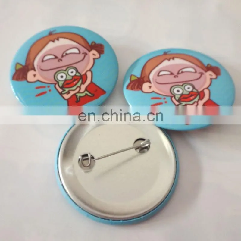 Custom design tin badge with safety pin