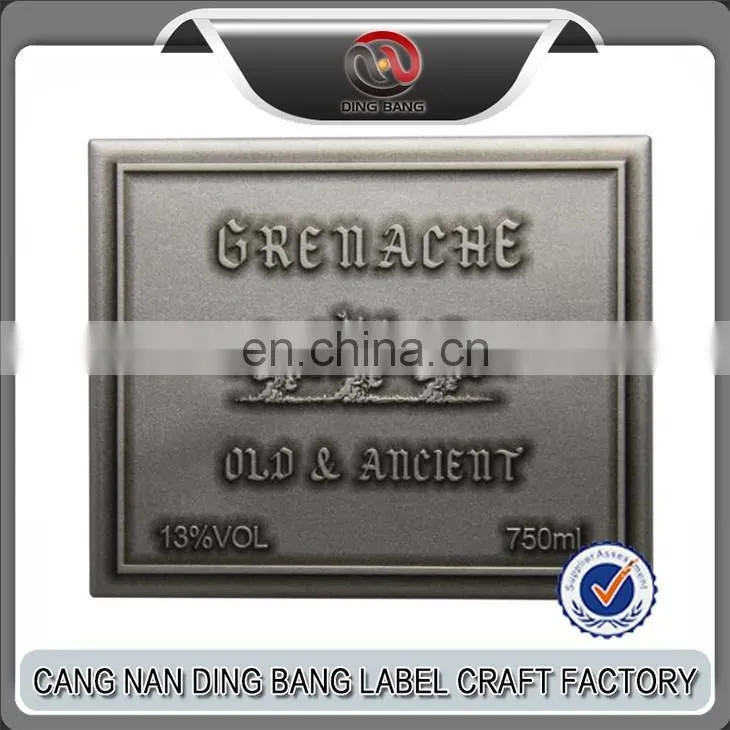 Wholesale Original and Cheap Wine Label 3D Embossed Wine Label
