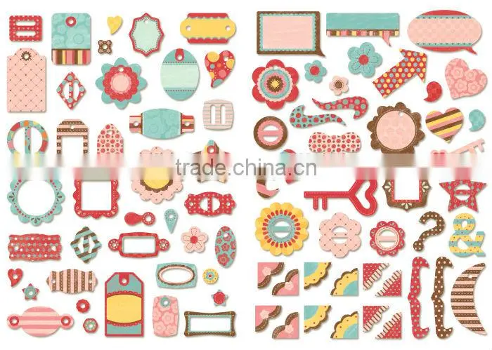 DIY Craft Gift Box Set Chipboard Shapes & Tags Chipboard Scrapbook Decor