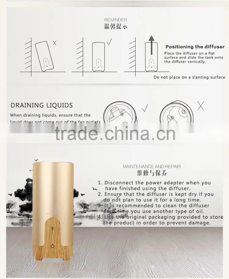 2016 waste oil burner Grey decoration car purifier Essential oils therapeutic grade scent air machine GX-B02