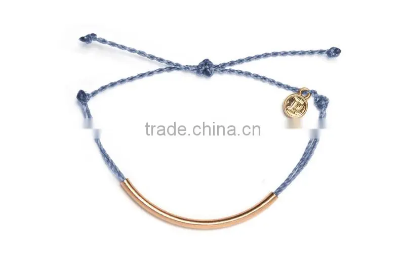 2015 simple magnetic copper bracelet wax cotton cord bracelet